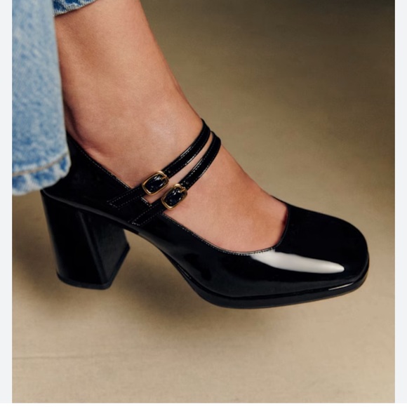 Sezane Carmen Black Patent Leather Mary Jane’s NIB NWT - Picture 3 of 12
